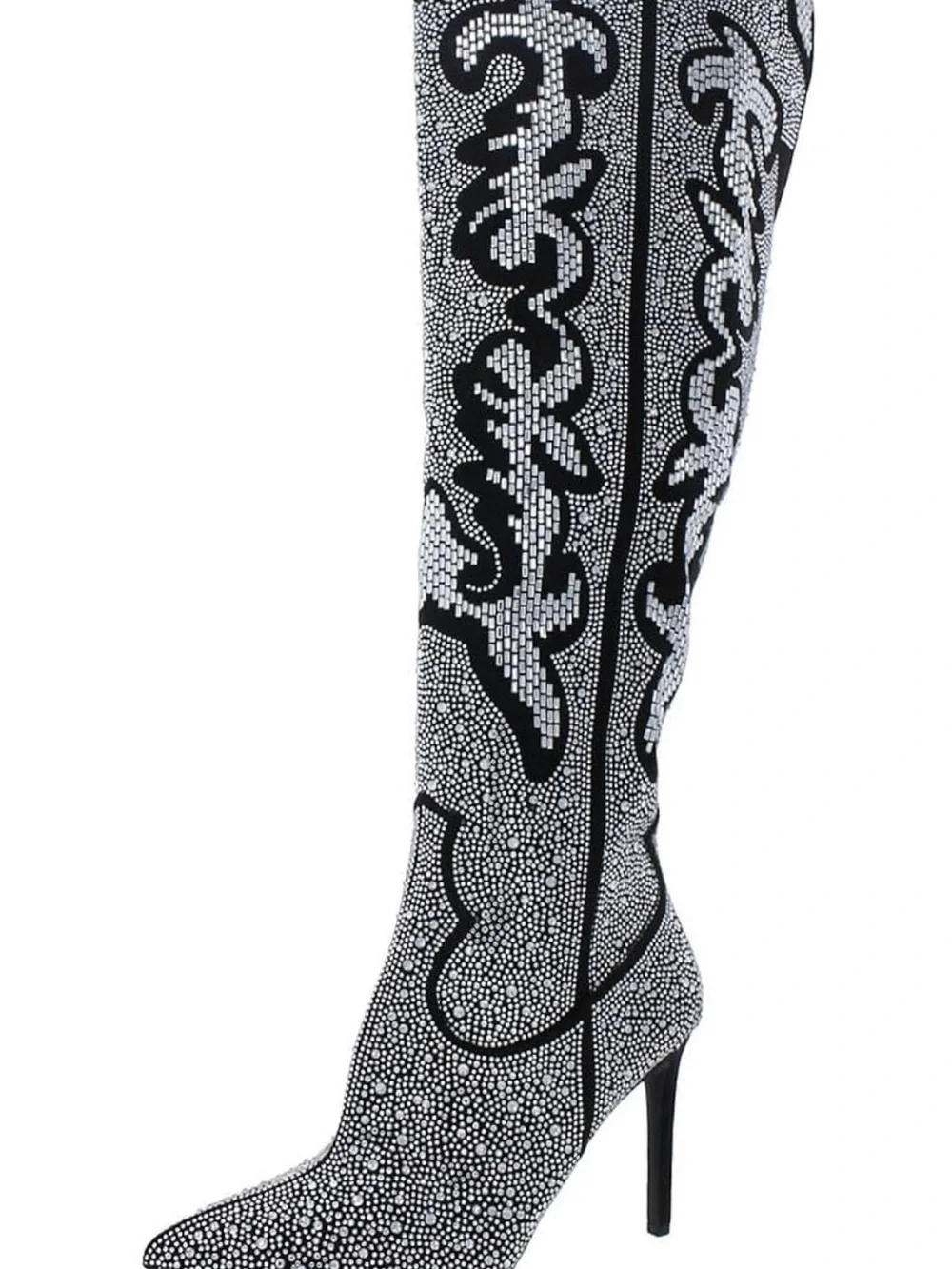INC International Concepts Black and White Over-the-Knee Embellished Boots